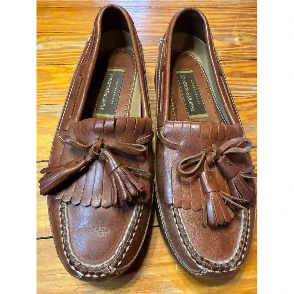 Johnston‎ & Murphy Leather Tassel Loafers Size 8.5 M